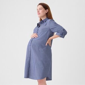 Maternity Chambray Shirtdress